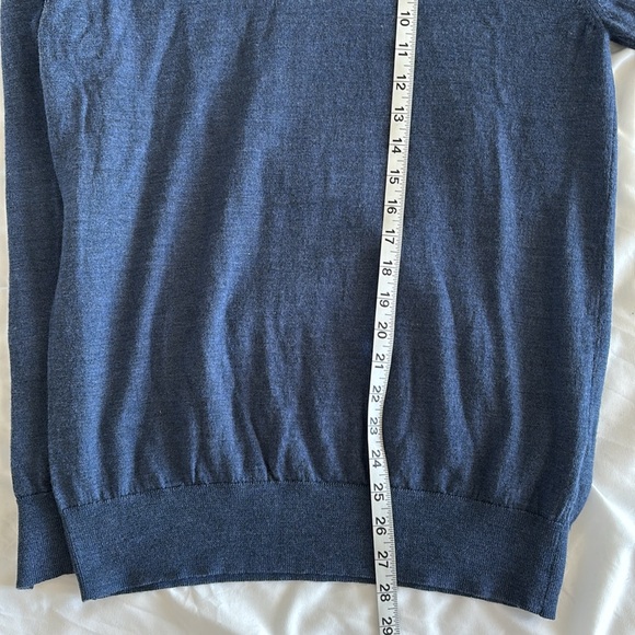 Charles Tyrwhitt Merino Quarter Zip Sweater - Indigo Melange - M - Picture 9 of 11